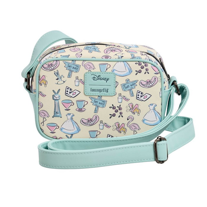 Loungefly Bolso Bandolera Alicia en el País de las Maravillas Disney Pastel AOP