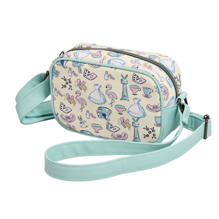 Loungefly Bolso Bandolera Alicia en el País de las Maravillas Disney Pastel AOP
