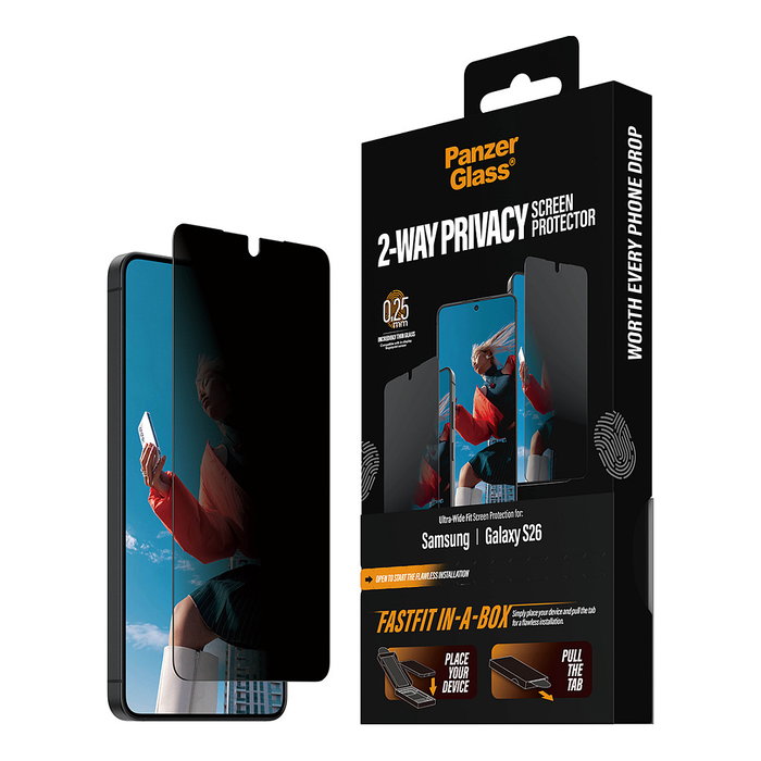 PanzerGlass Protector de pantalla 2-Way Privacy para Samsung Galaxy S26 Ultra-Wide Fit
