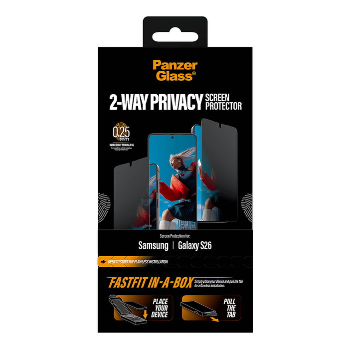 PanzerGlass Protector de pantalla 2-Way Privacy para Samsung Galaxy S26 Ultra-Wide Fit