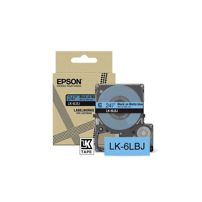 Epson Labelworks LK-6LBJ Cinta de Etiquetas Mate Azul/Negro 24mm x 8m