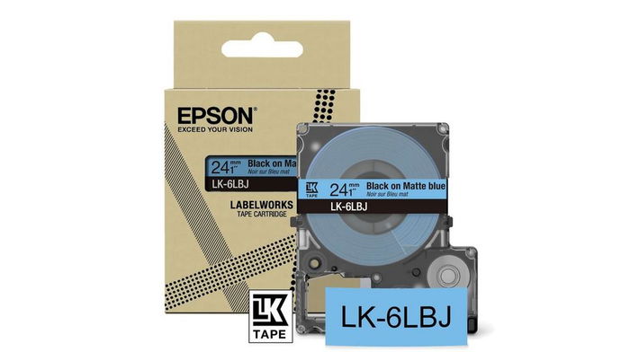 EPSON Cartucho de etiquetas Matte Tape Blue/Black 24mm(8m) LK-6LBJ EPSON Cartucho de etiquetas Matte Tape Blue/Black 24mm(8m) LK-6LBJ