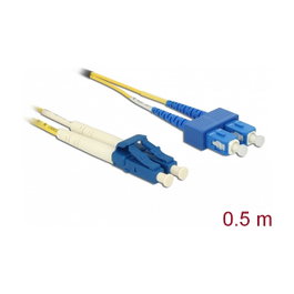 DeLOCK Cable de fibra óptica LC a SC monomodo OS2 0,5 m