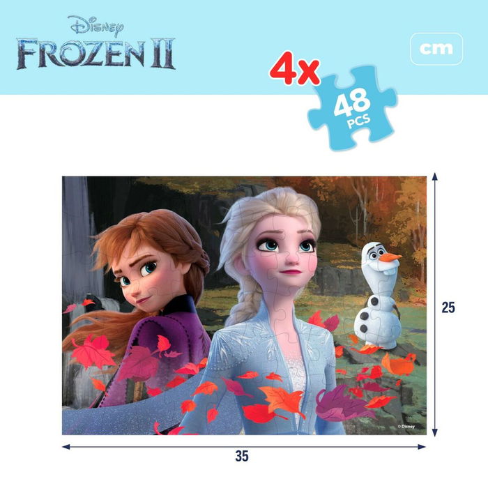 Puzzle Infantil Frozen Doble cara 4 en 1 48 Piezas 35 x 1,5 x 25 cm (6 Unidades)