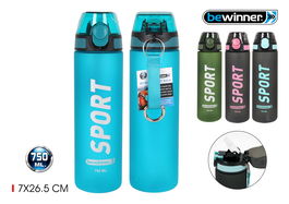 Bewinner Botella Sport Agua 750 ml. Dimensiones: Alto 26,2 cm, Ancho 7,1 cm, Largo 7,8 cm. (12 Unidades)