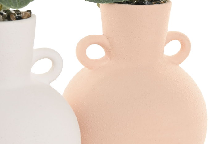 DKD Home Decor Planta Cerámica Blanco Crema 12.5 x 36 x 12.5 cm (6 Unidades)