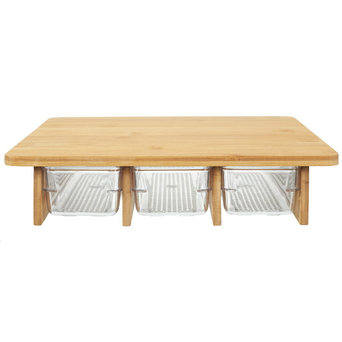 Cook Concept Tabla Cortar con 3 Cajones de Bambú y Plástico para Cocina Medidas 32x25 cm Cook Concept Tabla Cortar con 3 Cajones de Bambú y Plástico para Cocina Medidas 32x25 cm