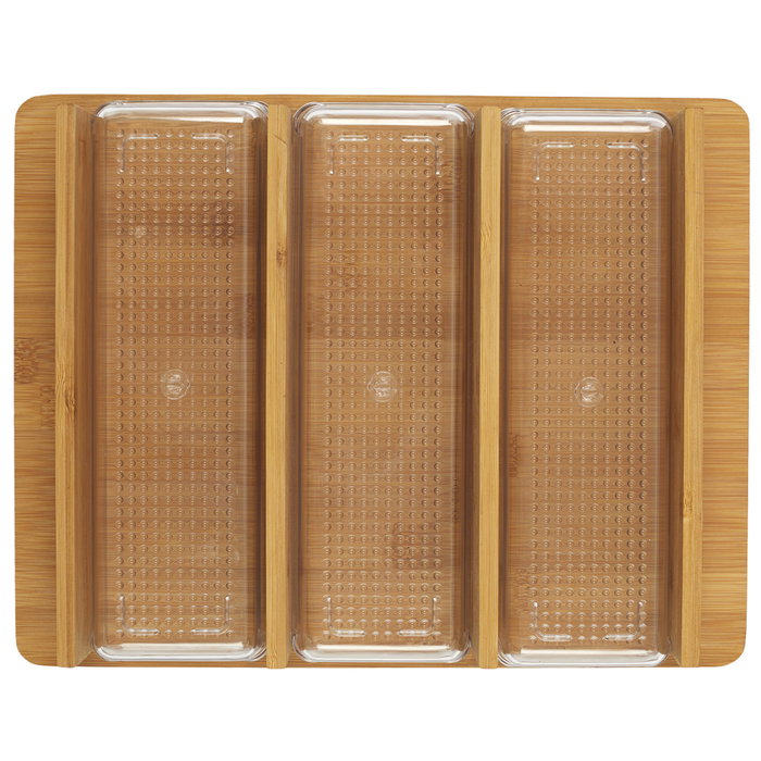 Cook Concept Tabla Cortar con 3 Cajones de Bambú y Plástico para Cocina Medidas 32x25 cm Cook Concept Tabla Cortar con 3 Cajones de Bambú y Plástico para Cocina Medidas 32x25 cm