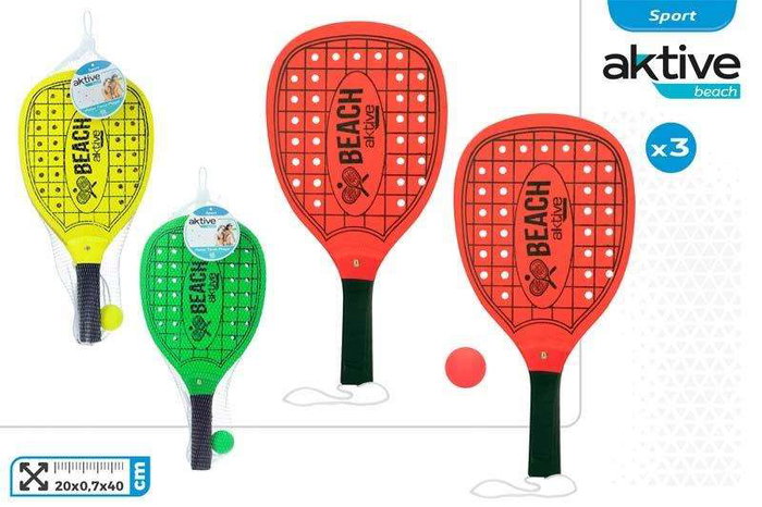 Color Baby Palas de Playa de Madera Neon 20x40x0,7 cm - Modelos Surtidos