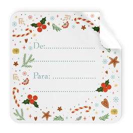 Etiquetas Regalo Adh. Rollo 250 Uds. Cuadradas 40X40 Navidad