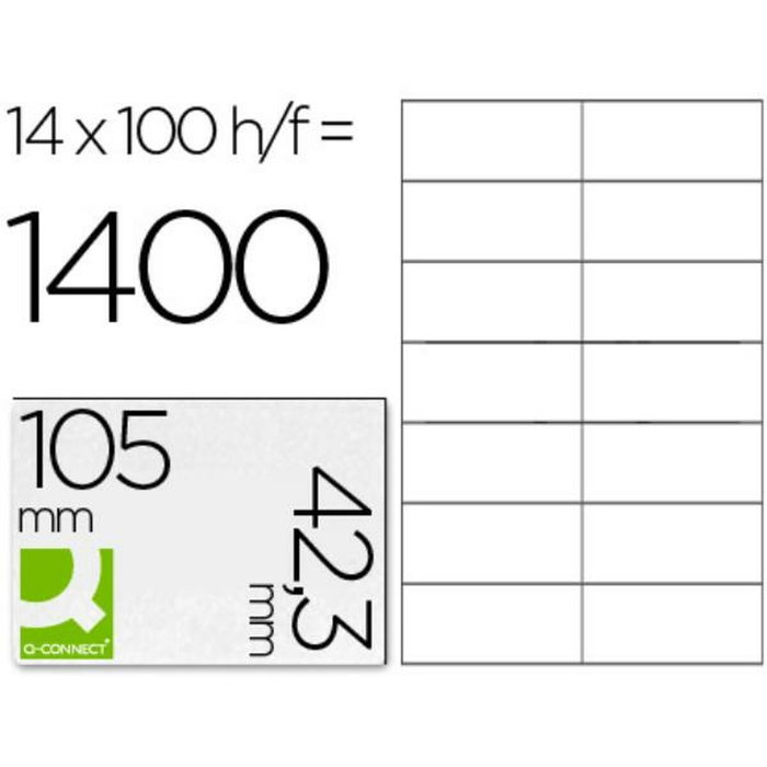 Q-connect Etiqueta adhesiva KF10656 105x42,3 mm DIN A4