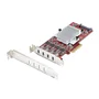 StarTech.com P10Q4C-USB-CARD-LP Tarjeta de Expansión PCIe 3.0 con 4 Puertos USB 3.2 Gen 2 Tipo-C (10 Gbps), con SATA para Alimentación y Soporte Perfil Bajo, TAA