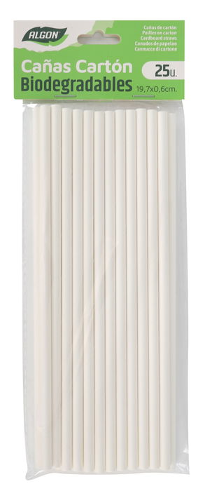 Algon Set 25 Pajitas Cartón Blancas 19.7 cm (24 Unidades)