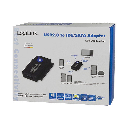 LogiLink Adaptador USB 2.0 a IDE/ATA y SATA AU0006C Negro
