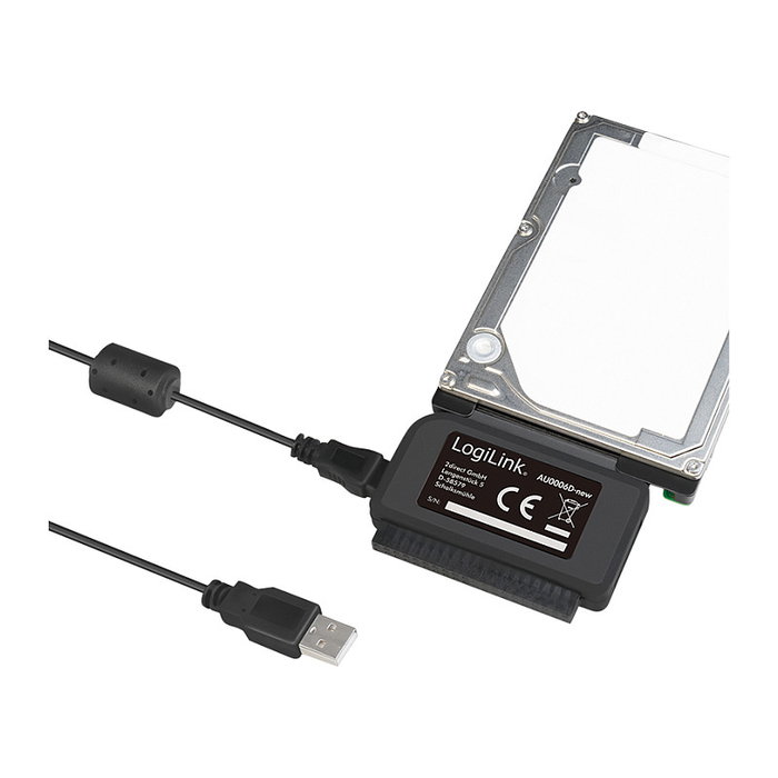 LogiLink Adaptador USB 2.0 a IDE/ATA y SATA AU0006C Negro