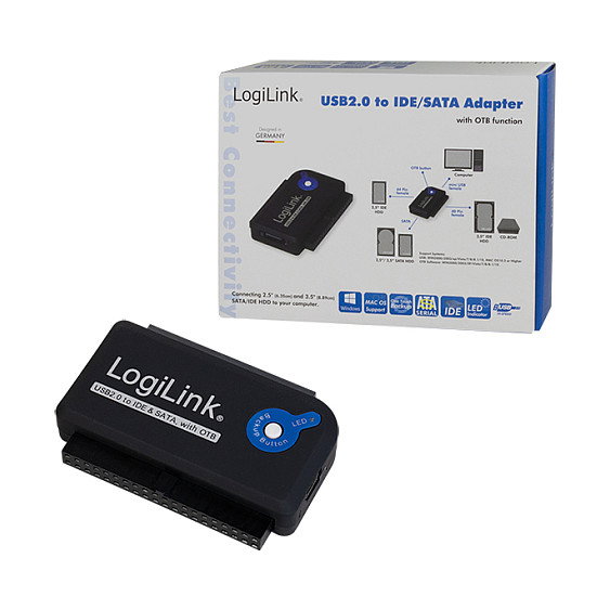 LogiLink Adaptador USB 2.0 a IDE/ATA y SATA AU0006C Negro