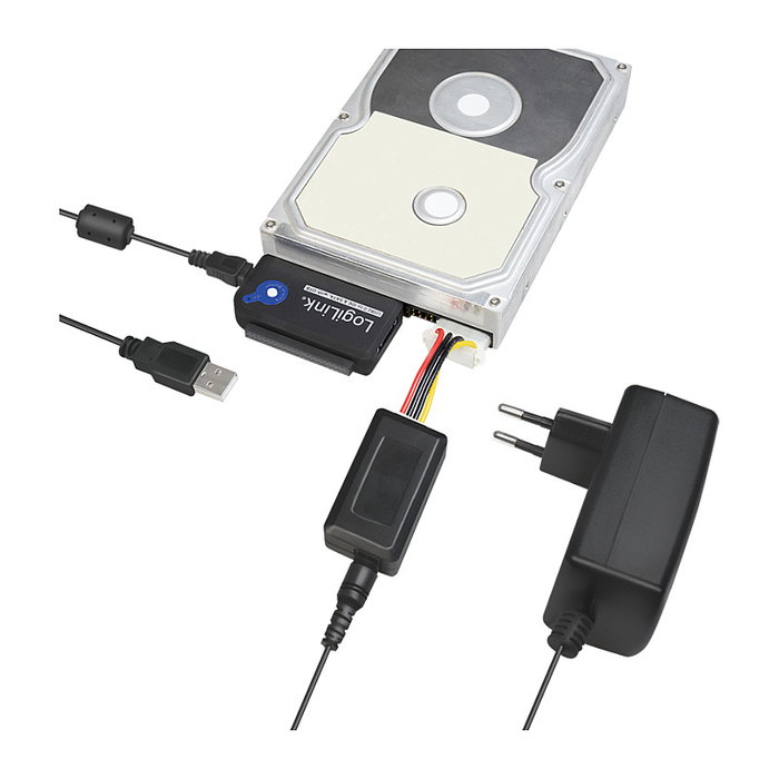 LogiLink Adaptador USB 2.0 a IDE/ATA y SATA AU0006C Negro