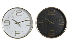 DKD Home Decor Set de 2 Relojes de Pared de Aluminio 25x25 cm Surtidos