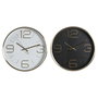 DKD Home Decor Reloj de Pared Glam 4 x 25 x 25 cm Aluminio Blanco Negro Dorado 2 Unidades