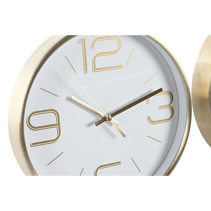 DKD Home Decor Reloj de Pared Glam 4 x 25 x 25 cm Aluminio Blanco Negro Dorado 2 Unidades DKD Home Decor Reloj de Pared Glam 4 x 25 x 25 cm Aluminio Blanco Negro Dorado 2 Unidades