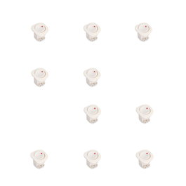 Emuca Lote de 10 interruptores para empotrar D21x21, Plástico, Blanco