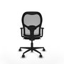 Silla de oficina Jorquera con mecanismo Sincro tapizada con Similpiel color Gris claro y malla color Gris. Equipada con lumbar 1D, Brazos 1D y Ruedas 65mm nailon