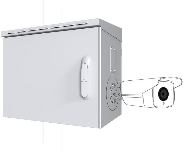 Lanview Logon Midi Classic Gabinete CCTV Montado en Poste para 4 Cámaras, con Ventilación y Rieles DIN, Acero Galvanizado RAL7035 Lanview Logon Midi Classic Gabinete CCTV Montado en Poste para 4 Cámaras, con Ventilación y Rieles DIN, Acero Galvanizado RAL7035