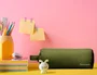 Liderpapel Estuche portatodo Classic rectangular con asa verde militar