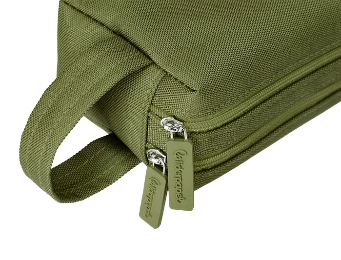 Liderpapel Estuche portatodo Classic rectangular con asa verde militar