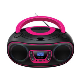 Denver TDB-212P Boombox con DAB+/FM, Bluetooth y CD, Rosa