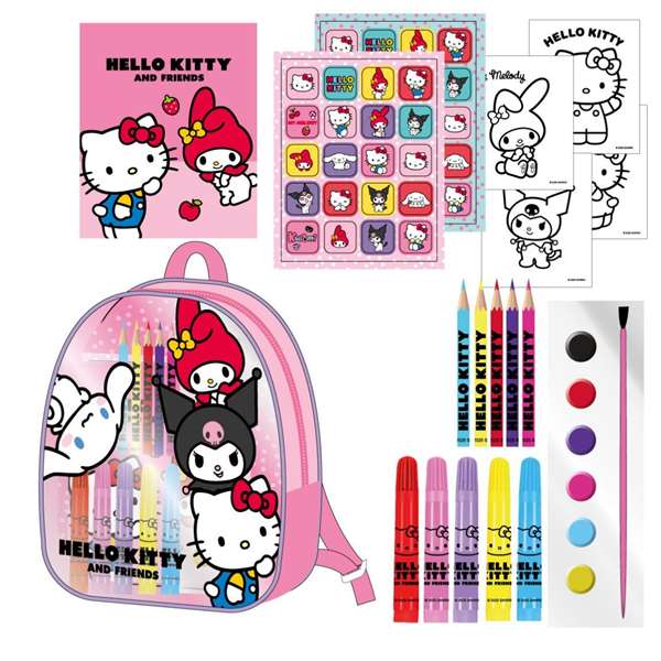 CERDÁ Set Papeleria Mochila Hello Kitty and Friends 22x23x7cm CERDÁ Set Papeleria Mochila Hello Kitty and Friends 22x23x7cm