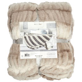 Home Deco Factory Manta Bicolor Suave Confortable Caliente 100% Poliéster Piel Sintética 140x200 cm