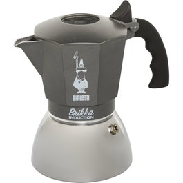 Bialetti Brikka Induction Cafetera Italiana 4 Tazas, Negro y Acero Inoxidable