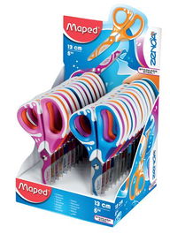 Tijeras Maped Zenoa Fit Soft 13 Cm. Asimetrica Expositor De 24