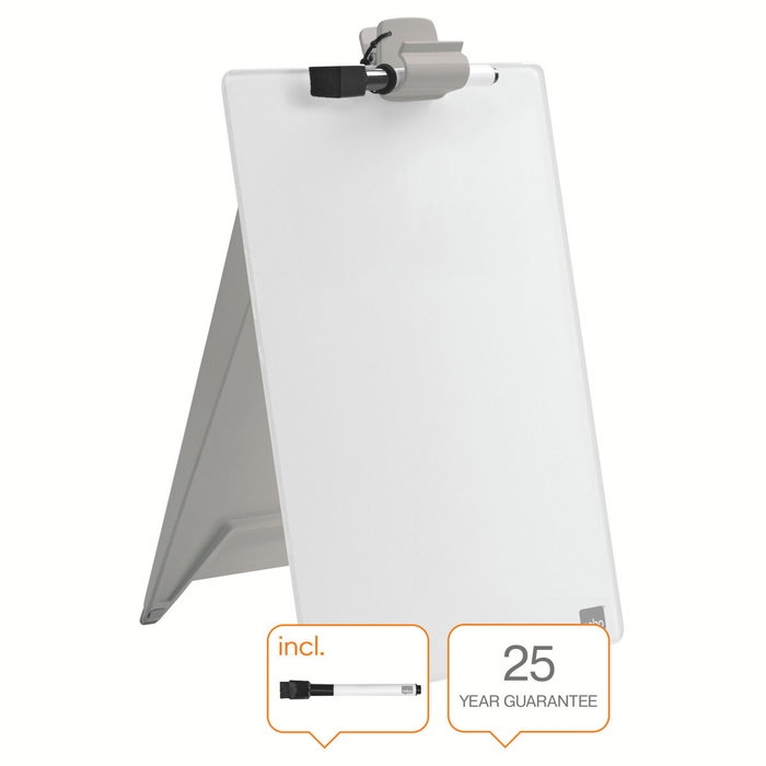 Nobo Atril de sobremesa pizarra de cristal borrado en seco blanco 216x297 mm Nobo Atril de sobremesa pizarra de cristal borrado en seco blanco 216x297 mm