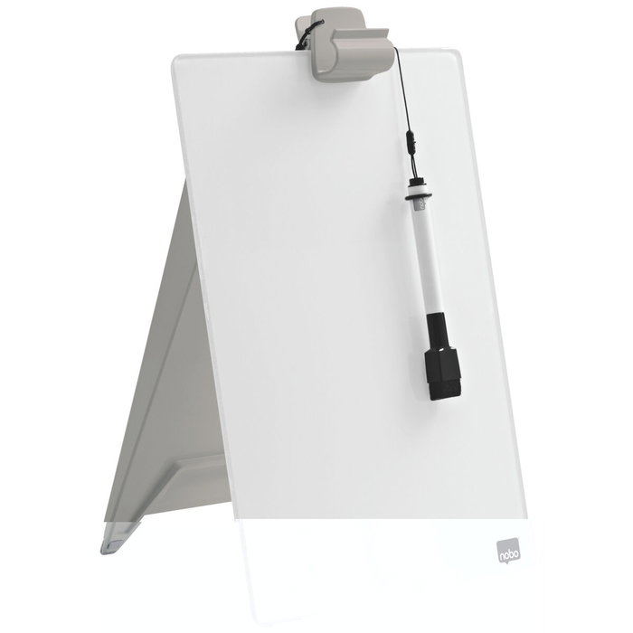 Nobo Atril de sobremesa pizarra de cristal borrado en seco blanco 216x297 mm Nobo Atril de sobremesa pizarra de cristal borrado en seco blanco 216x297 mm