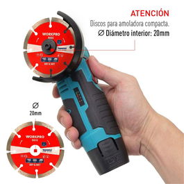 Workpro Disco Diamantado Segmentado Basic Ø110 x 20 mm para Corte de Piedra, Hormigón, Ladrillo y Teja, Corte en Seco o Húmedo