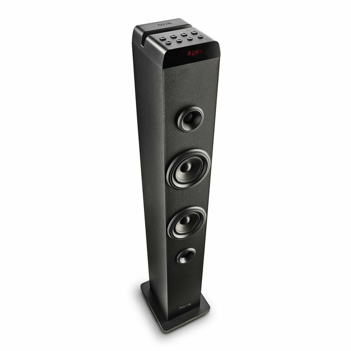 NGS SKY CHARM PRO Torre de Sonido con Bluetooth 80W 2.0 Negra con Entrada Óptica USB AUX FM y Broadcasting