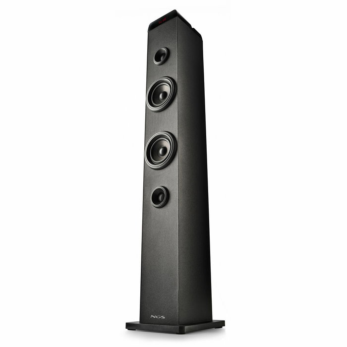 NGS SKY CHARM PRO Torre de Sonido con Bluetooth 80W 2.0 Negra con Entrada Óptica USB AUX FM y Broadcasting