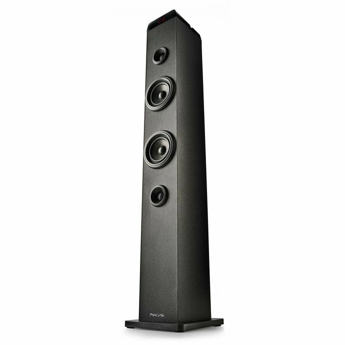NGS SKY CHARM PRO Torre de Sonido con Bluetooth 80W 2.0 Negra con Entrada Óptica USB AUX FM y Broadcasting