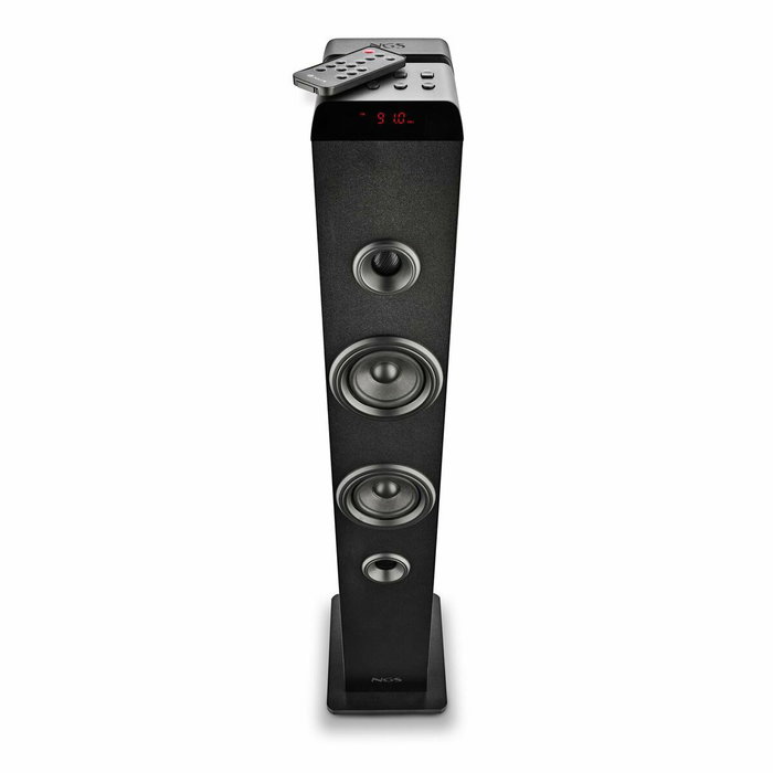NGS SKY CHARM PRO Torre de Sonido con Bluetooth 80W 2.0 Negra con Entrada Óptica USB AUX FM y Broadcasting