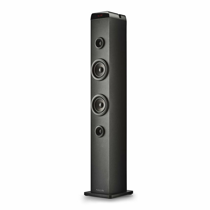 NGS SKY CHARM PRO Torre de Sonido con Bluetooth 80W 2.0 Negra con Entrada Óptica USB AUX FM y Broadcasting