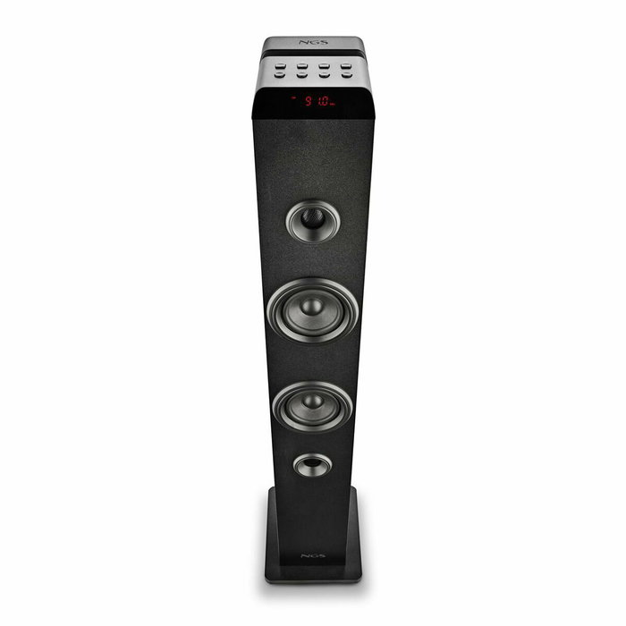 NGS SKY CHARM PRO Torre de Sonido con Bluetooth 80W 2.0 Negra con Entrada Óptica USB AUX FM y Broadcasting