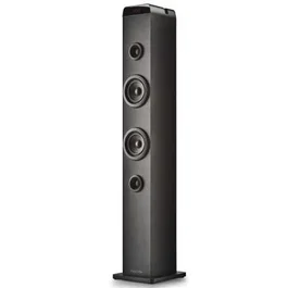 NGS Sky Charm Pro Torre de Sonido 80W Bluetooth 5.4 con Broadcasting, Micrófono Karaoke, Conexión Óptica/USB/AUX y Radio FM, Negro