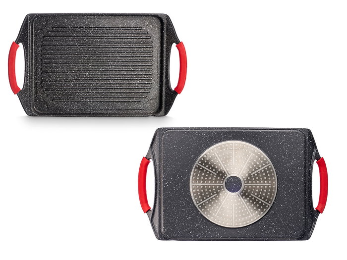 Kinvara Asador Plano 34 x 26 cm de Aluminio Fundido Apto para Inducción (Set de 6)