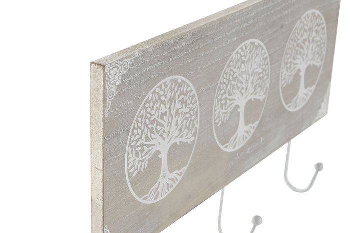 DKD Home Decor Perchero de Pared Árbol de la Vida Gris y Blanco DKD Home Decor Perchero de Pared Árbol de la Vida Gris y Blanco