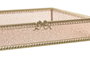 DKD Home Decor Bandeja de Decoración Cristal y Metal Rosa y Dorado LAZOS ROSAS