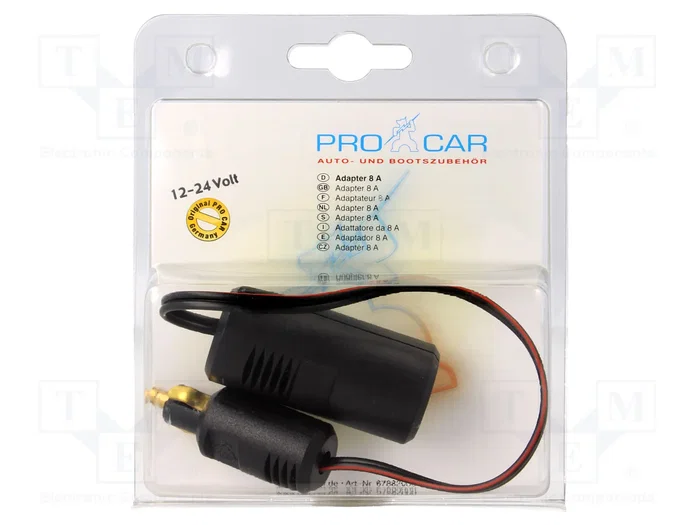 PRO CAR Cable alargador para mechero de coche negro