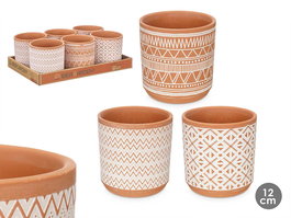 Ibergarden Maceta Color Terracota Cerámica 13.5 x 14 x 13.5 cm (Set de 12)