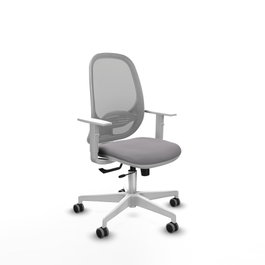 PIQUERAS Y CRESPO Silla de oficina Cilanco Gris con Reposabrazos Blancos